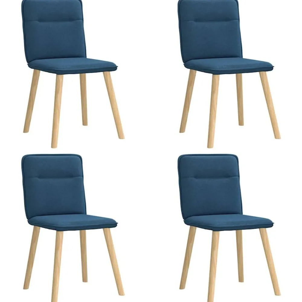 Fauteuils Et Chaises-vidaXL Chaises à manger lot de 4 tissu Bleu