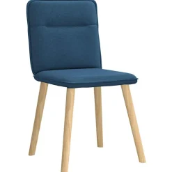 Fauteuils Et Chaises-vidaXL Chaises à manger lot de 4 tissu Bleu