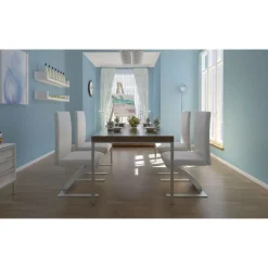 Fauteuils Et Chaises-vidaXL Chaises à manger lot de 4 similicuir Blanc