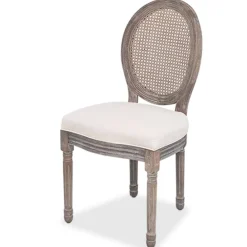 vidaXL Chaises à manger lot de 2 crème tissu