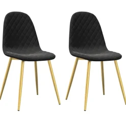 Fauteuils Et Chaises-vidaXL Chaises à manger lot de 2 Velours Noir