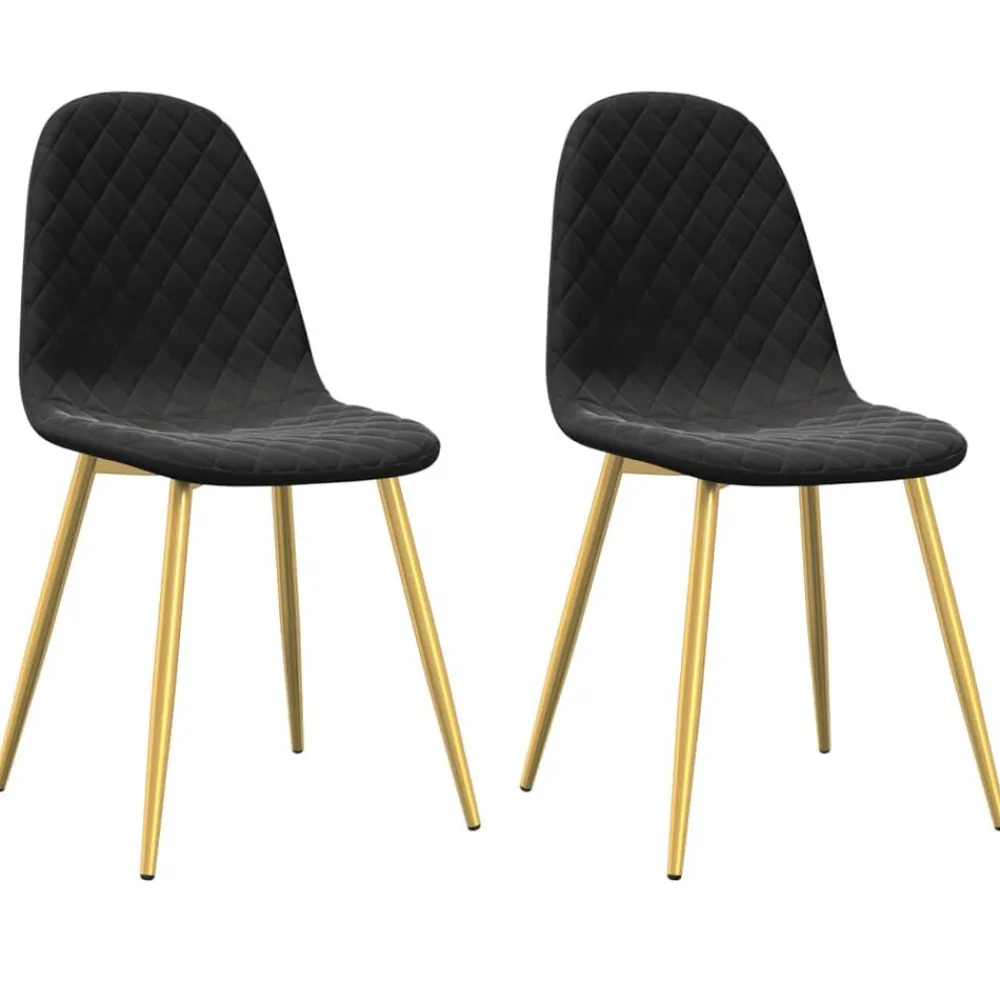 Fauteuils Et Chaises-vidaXL Chaises à manger lot de 2 Velours Noir