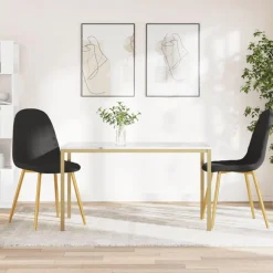 Fauteuils Et Chaises-vidaXL Chaises à manger lot de 2 Velours Noir