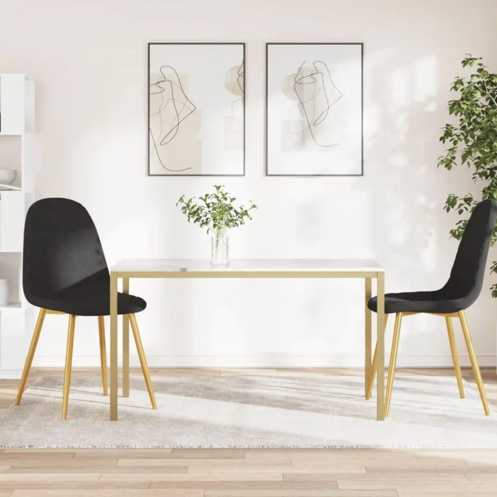 Fauteuils Et Chaises-vidaXL Chaises à manger lot de 2 Velours Noir