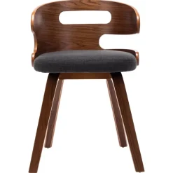 Fauteuils Et Chaises-vidaXL Chaises à manger lot de 4 gris foncé bois courbé et tissu gris et marron foncé