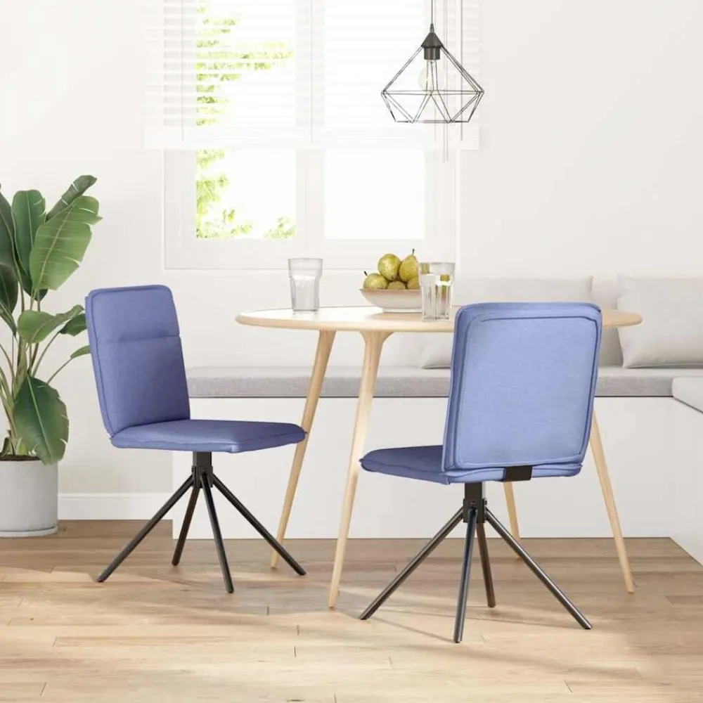 Fauteuils Et Chaises-vidaXL Chaises à manger lot de 2 tissu Bleu jean