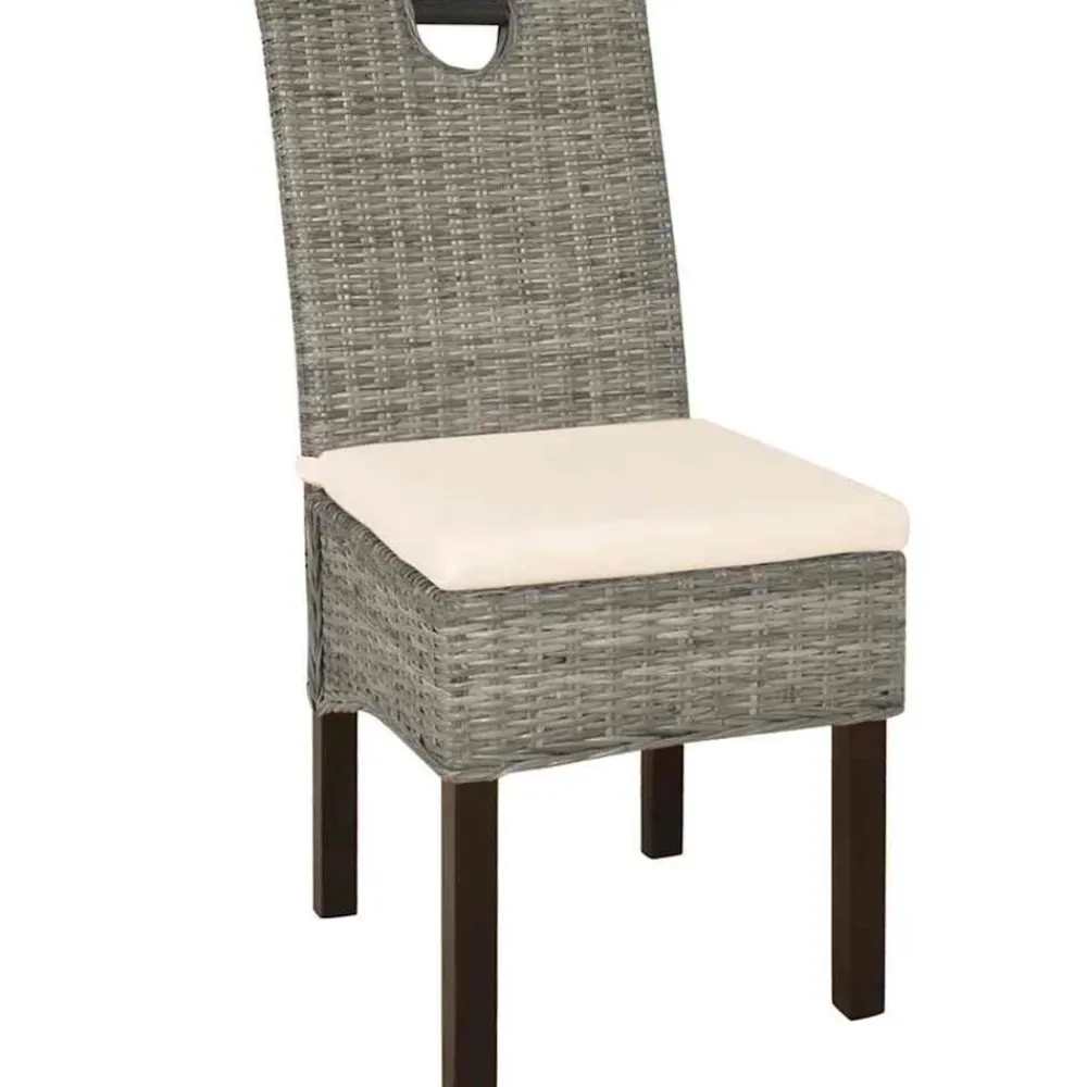 vidaXL Chaises à manger lot de 2 rotin Kubu bois de manguier