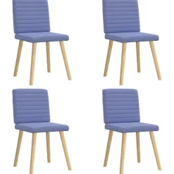 Fauteuils Et Chaises-vidaXL Chaises à manger lot de 4 tissu Bleu jean