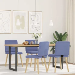 Fauteuils Et Chaises-vidaXL Chaises à manger lot de 4 tissu Bleu jean