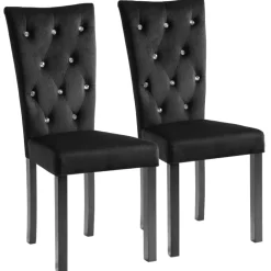 Fauteuils Et Chaises-vidaXL Chaises à manger lot de 2 Velours Noir