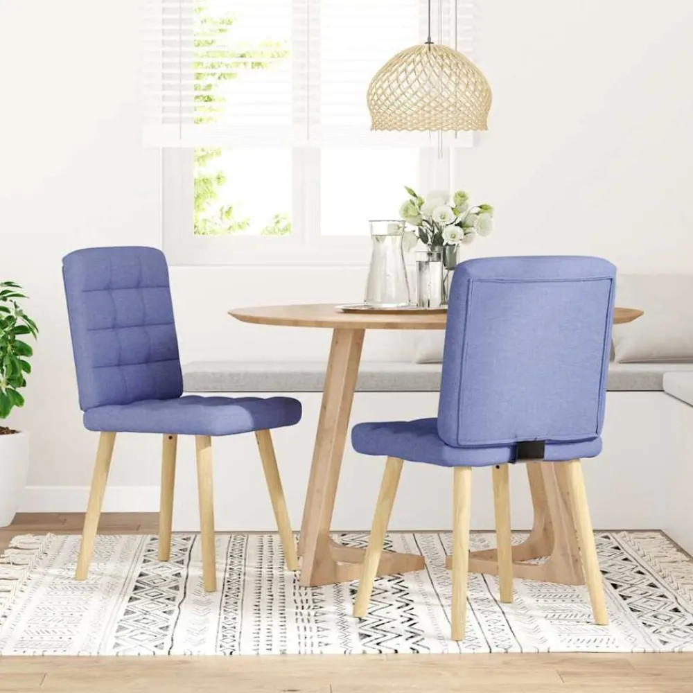 Fauteuils Et Chaises-vidaXL Chaises à manger lot de 2 tissu Bleu jean