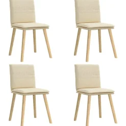 Fauteuils Et Chaises-vidaXL Chaises à manger lot de 4 crème tissu Crème