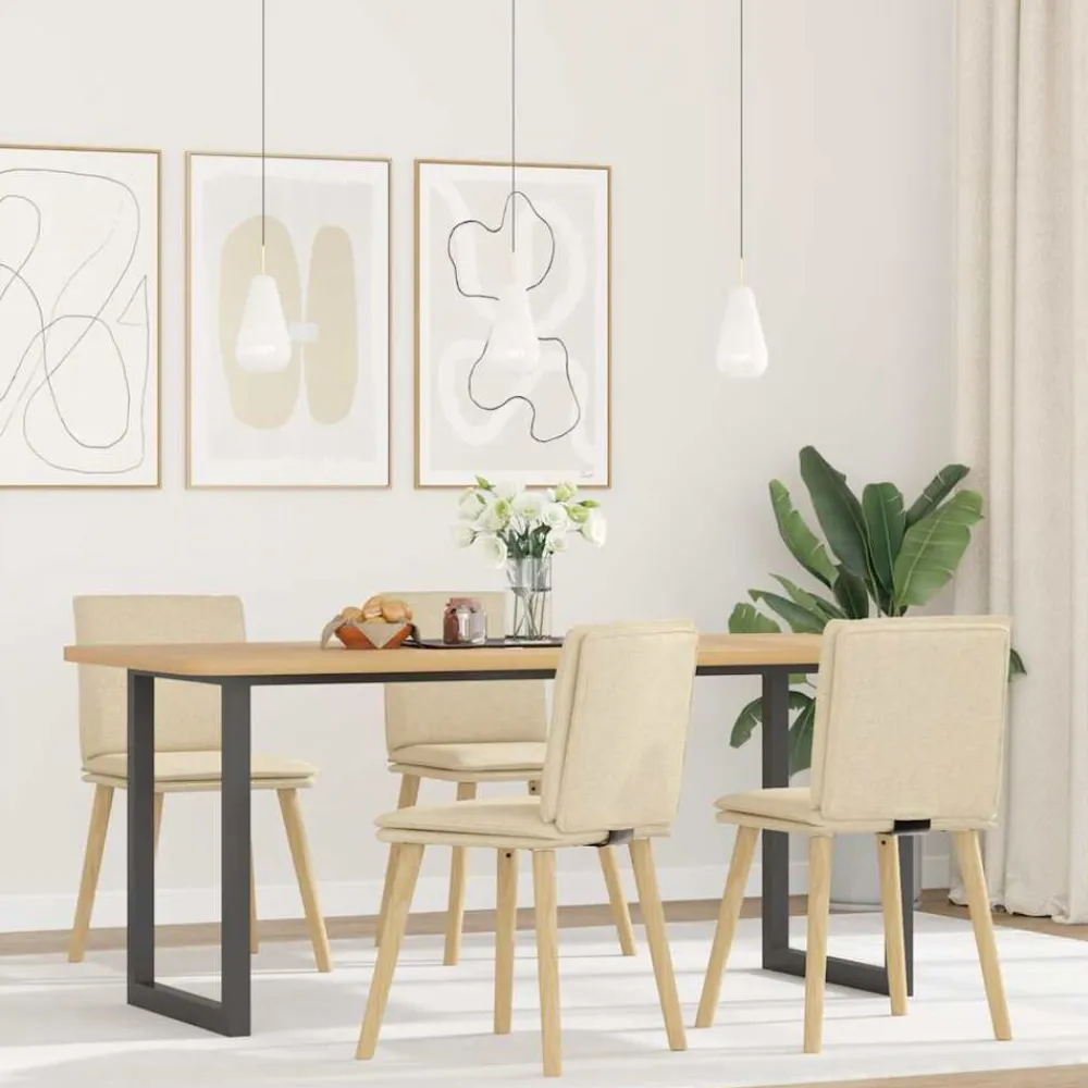 Fauteuils Et Chaises-vidaXL Chaises à manger lot de 4 crème tissu Crème