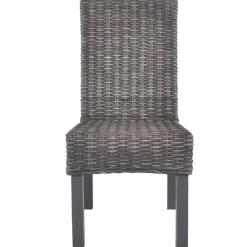 vidaXL Chaises à manger lot de 2 rotin kubu et bois d'acajou