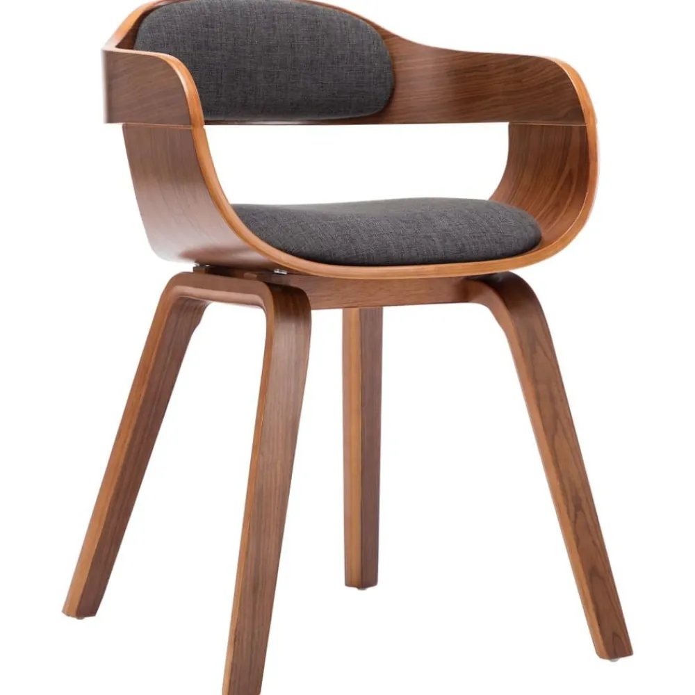 vidaXL Chaises à manger lot de 2 tissu et bois courbé