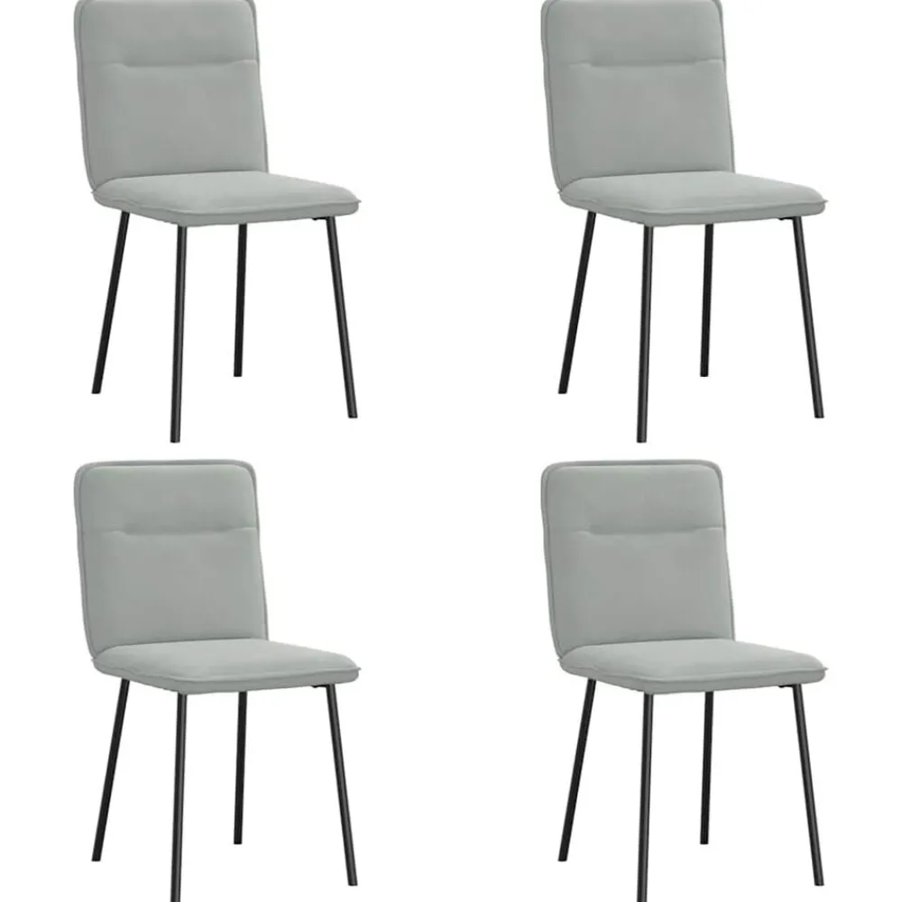 Fauteuils Et Chaises-vidaXL Chaises à manger lot de 4 Velours Gris clair