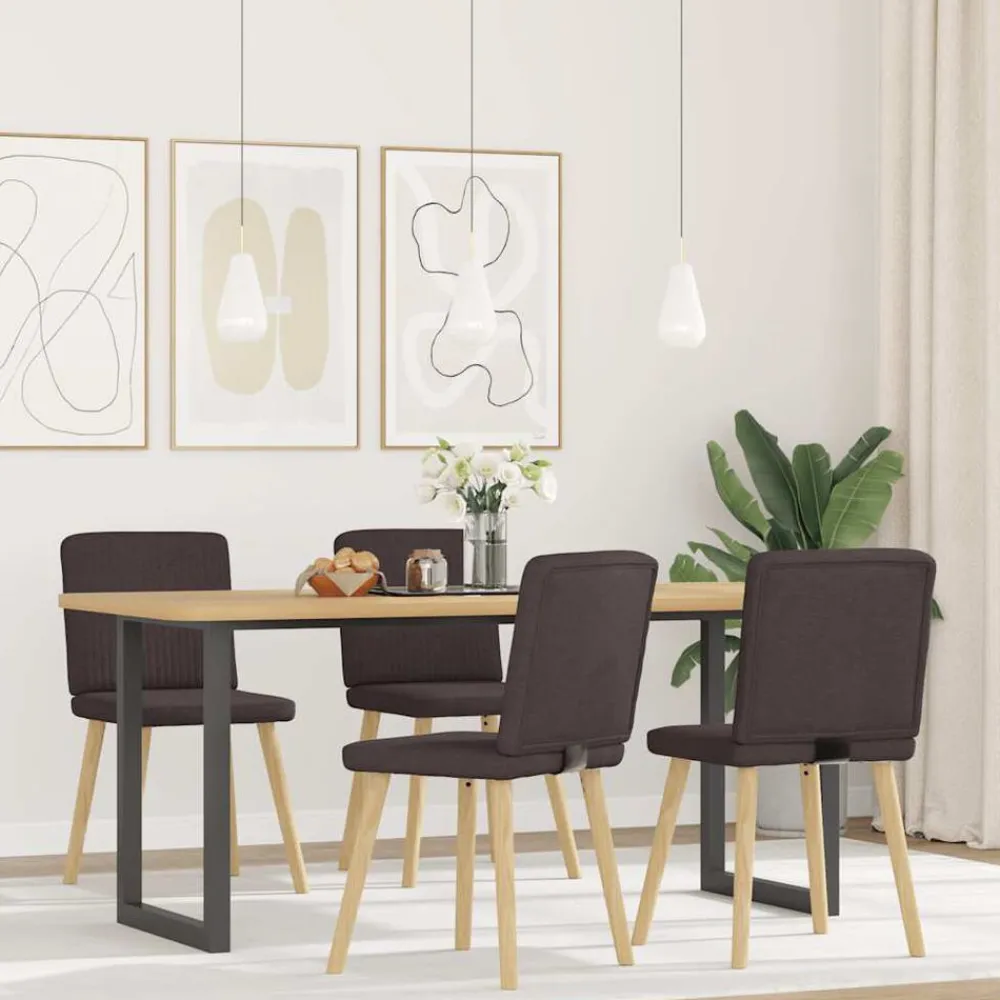 Fauteuils Et Chaises-vidaXL Chaises à manger lot de 4 tissu Marron foncé