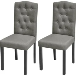Fauteuils Et Chaises-vidaXL Chaises à manger lot de 2 tissu Gris