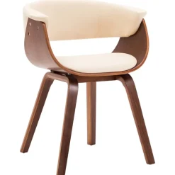 Fauteuils Et Chaises-vidaXL Chaises à manger lot de 2 crème bois courbé et similicuir crème et marron foncé