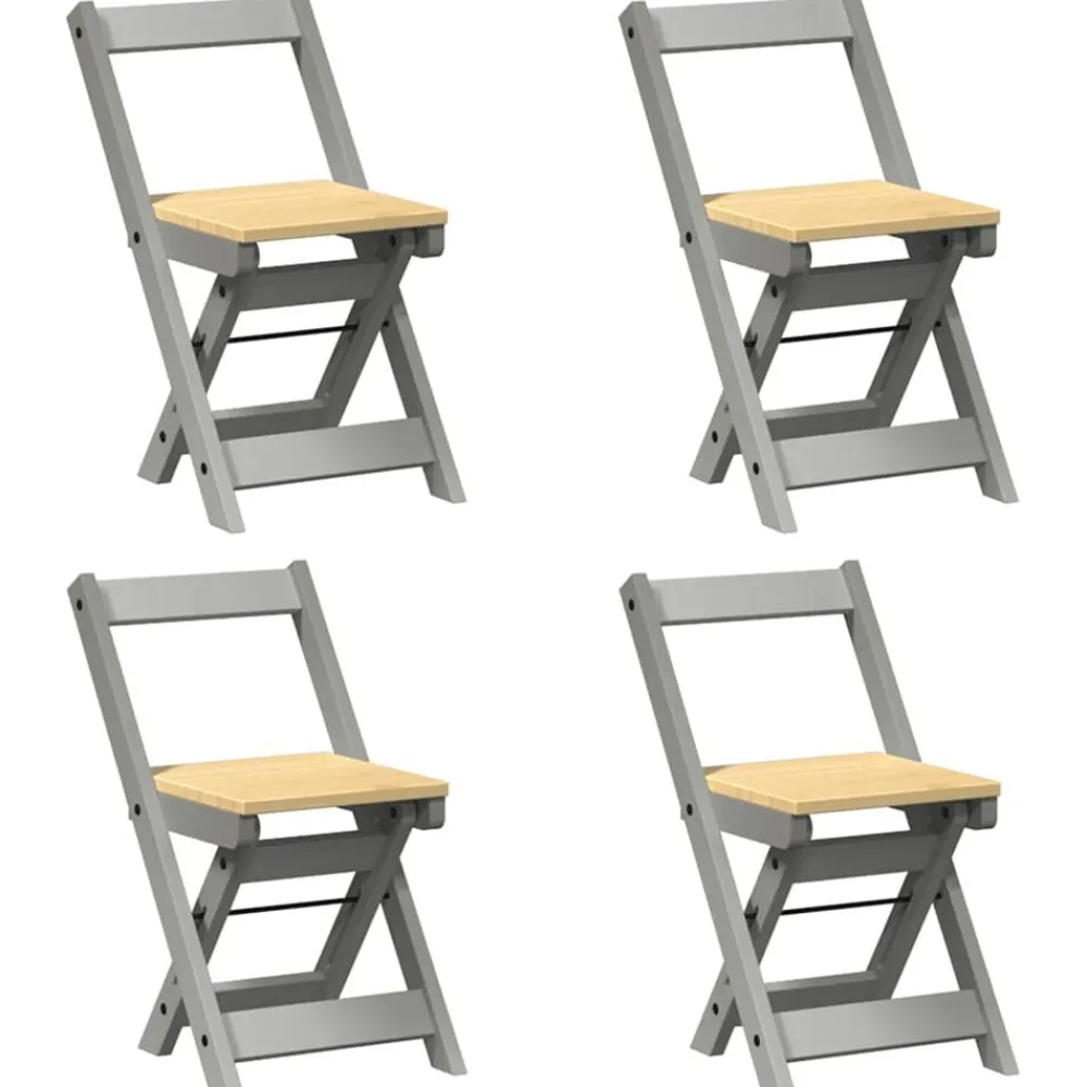 vidaXL Chaises à manger pliables lot de 4 Corona bois de pin massif