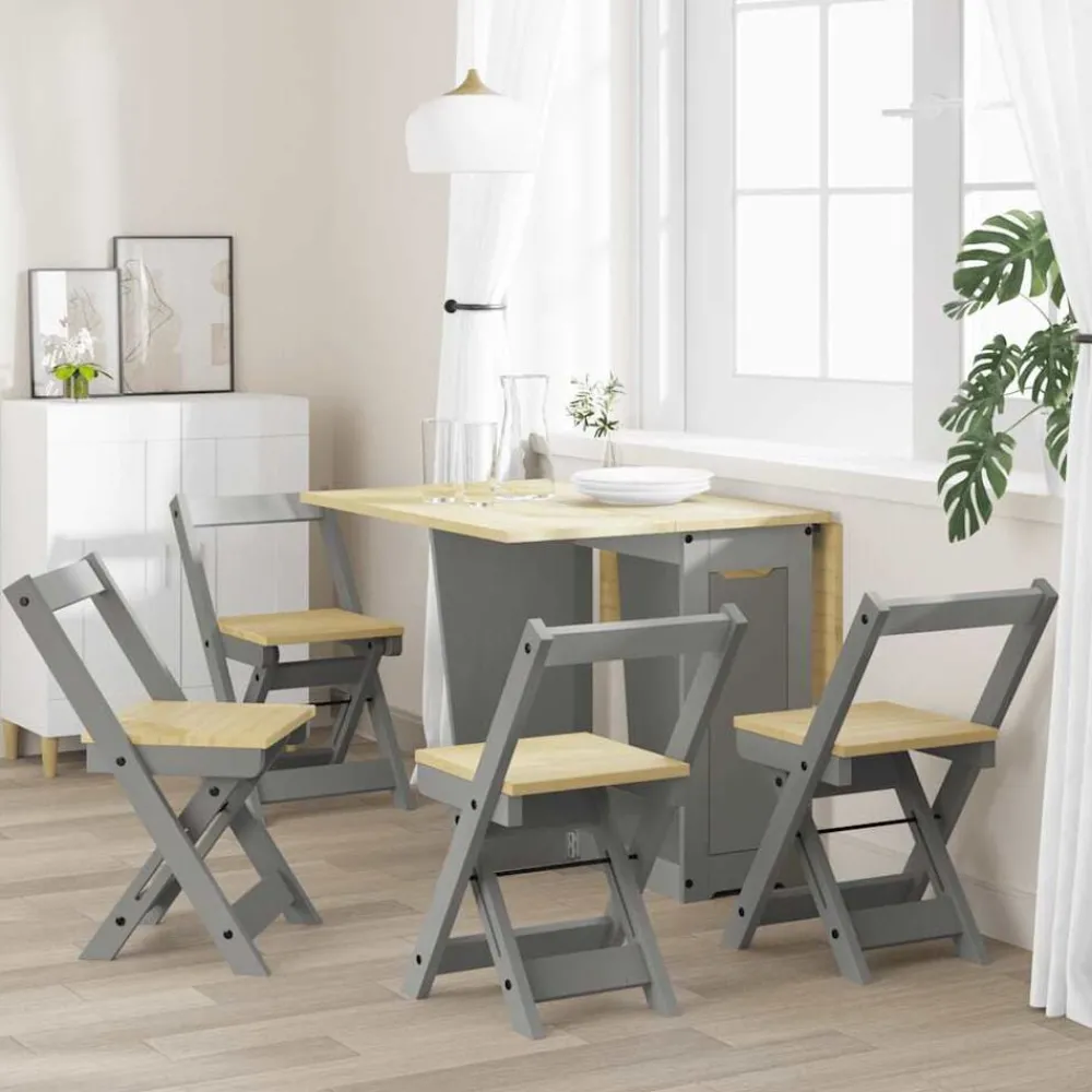 vidaXL Chaises à manger pliables lot de 4 Corona bois de pin massif