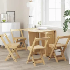 Fauteuils Et Chaises-vidaXL Chaises à manger pliables lot de 4 Corona bois massif de pin Marron cire