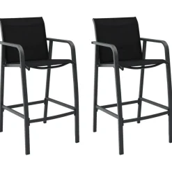 vidaXL Chaises de bar de jardin lot de 2 Textilène