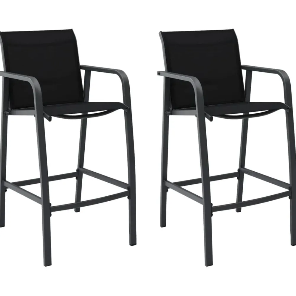 vidaXL Chaises de bar de jardin lot de 2 Textilène