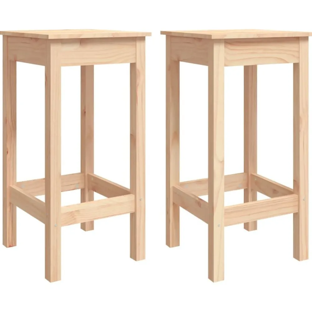 Fauteuils Et Chaises-vidaXL Chaises de bar lot de 2 40x40x78 cm bois de pin solide Naturel