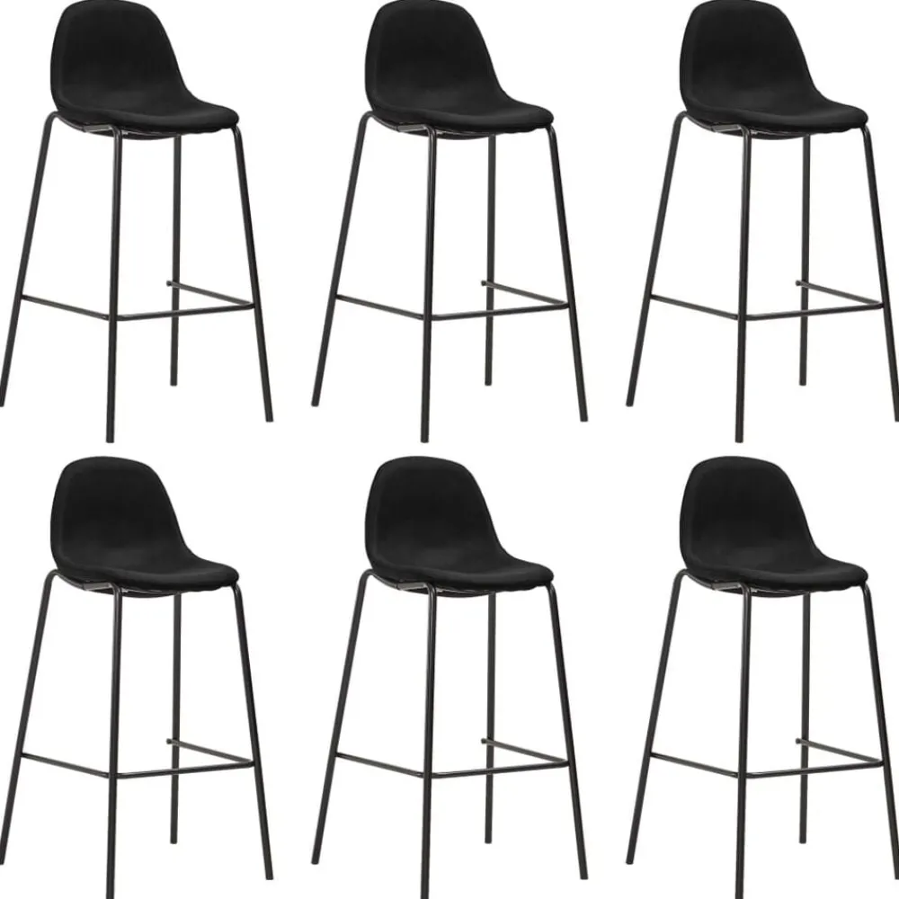 Fauteuils Et Chaises-vidaXL Chaises de bar lot de 6 tissu Noir