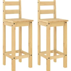 vidaXL Chaises de bar lot de 2 bois de pin solide