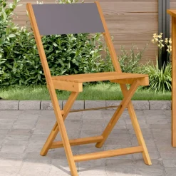 vidaXL Chaises de bistrot lot de 2 bois acacia massif tissu