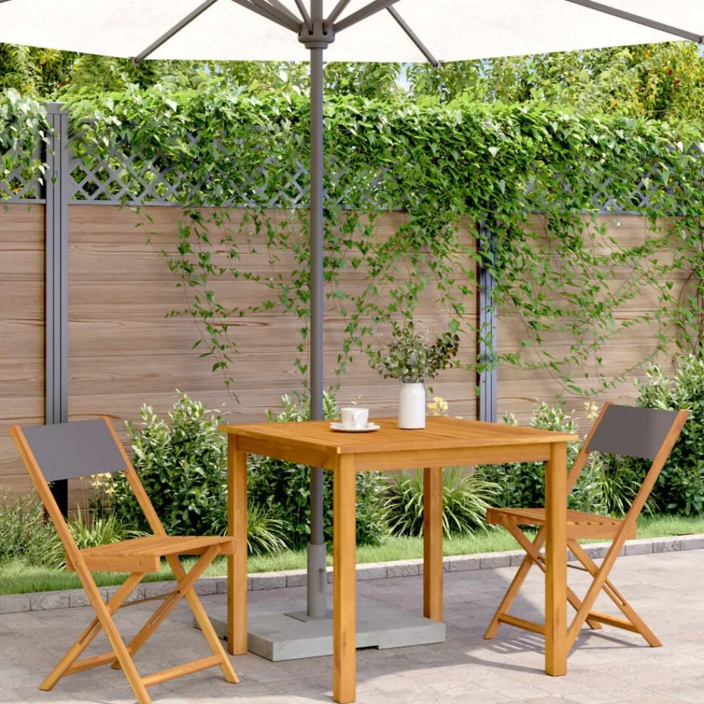 vidaXL Chaises de bistrot lot de 2 bois acacia massif tissu