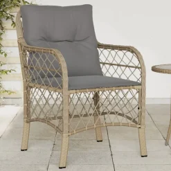 Mobilier De Jardin-vidaXL Chaises de jardin avec coussins lot de 2 mélange beige rotin Mélange de beiges