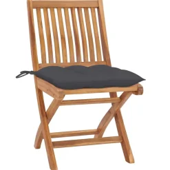 Mobilier De Jardin-vidaXL Chaises de jardin lot de 2 et coussins Bois de teck Anthracite