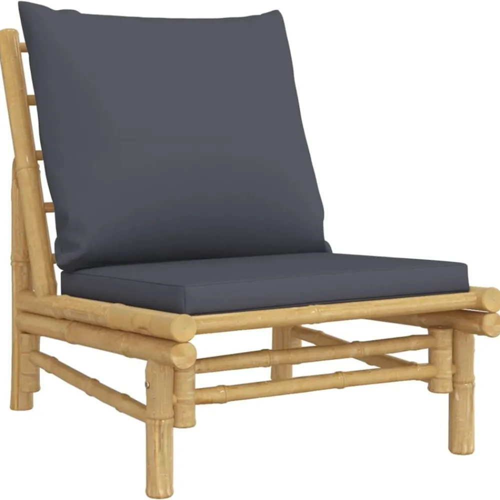 vidaXL Chaises de jardin lot de 2 avec coussins bambou