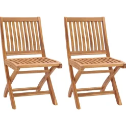 Mobilier De Jardin-vidaXL Chaises de jardin pliables lot de 2 Bois de teck massif