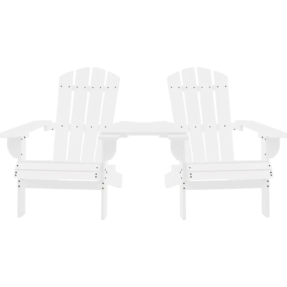 Mobilier De Jardin-vidaXL Chaises de jardin Adirondack avec table bois de sapin Blanc