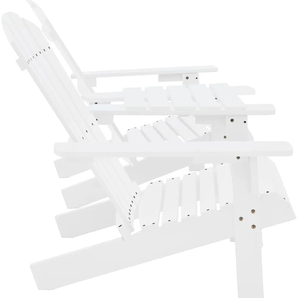 Mobilier De Jardin-vidaXL Chaises de jardin Adirondack avec table bois de sapin Blanc