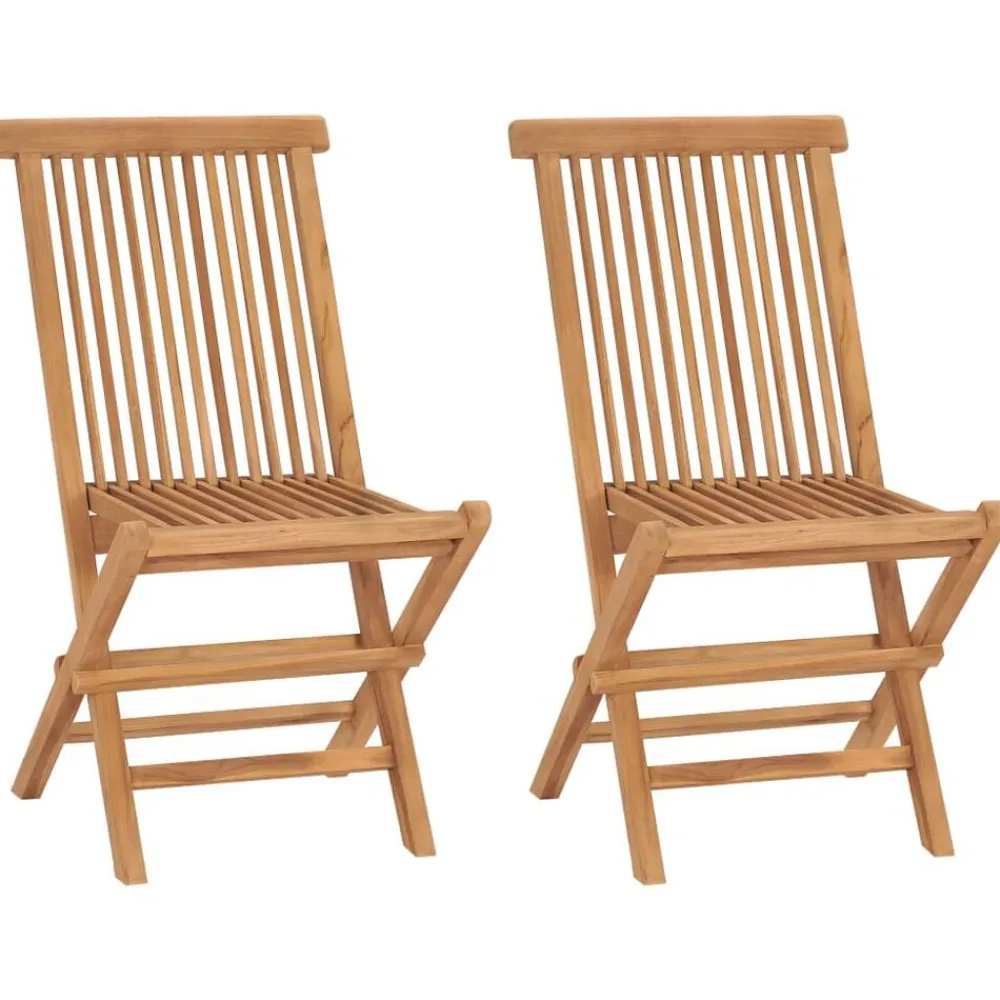 Mobilier De Jardin-vidaXL Chaises de jardin pliables lot de 2 Bois de teck massif