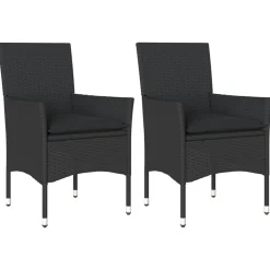 vidaXL Chaises de jardin avec coussins lot de 2 résine tressée