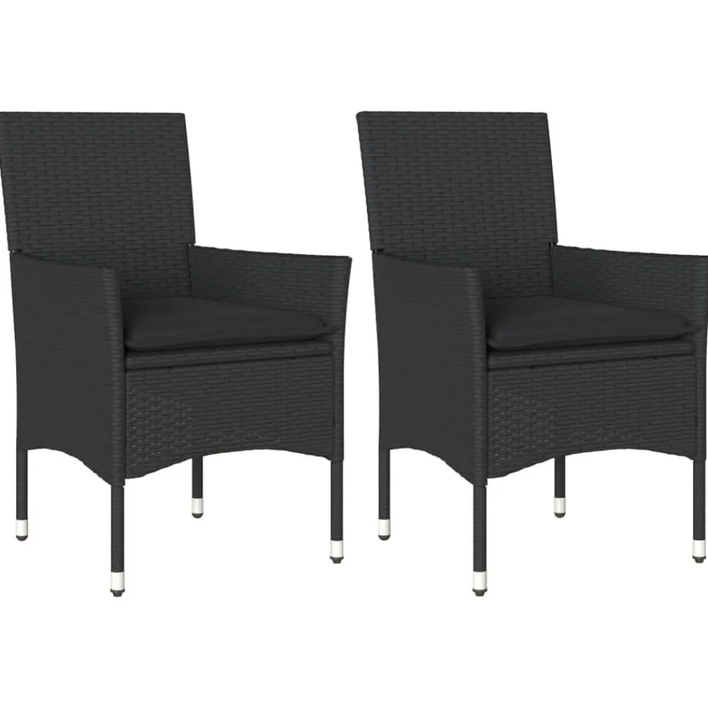 vidaXL Chaises de jardin avec coussins lot de 2 résine tressée