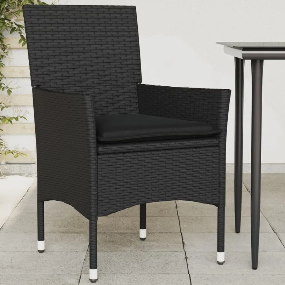 vidaXL Chaises de jardin avec coussins lot de 2 résine tressée