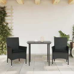 vidaXL Chaises de jardin avec coussins lot de 2 résine tressée