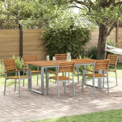 vidaXL Chaises de jardin empilables lot de 6 bois d'acacia et métal