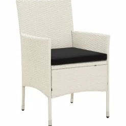 vidaXL Chaises de jardin avec coussins lot de 4 Résine tressée Blanc