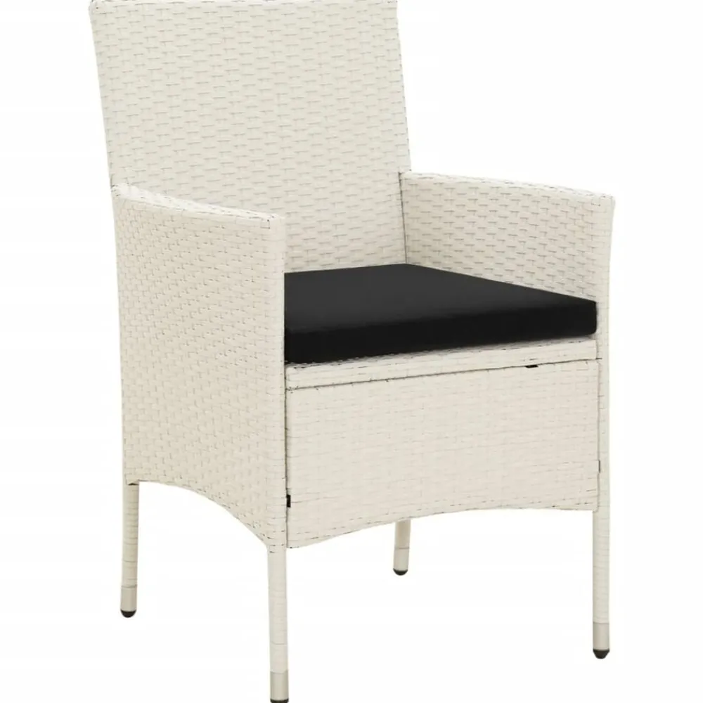 vidaXL Chaises de jardin avec coussins lot de 4 Résine tressée Blanc