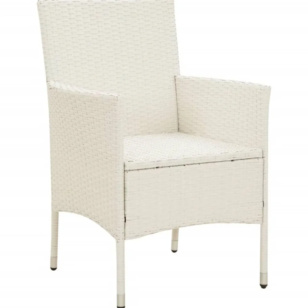 vidaXL Chaises de jardin avec coussins lot de 4 Résine tressée Blanc
