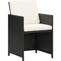 vidaXL Chaises de jardin lot de 4 Résine tressée Noir
