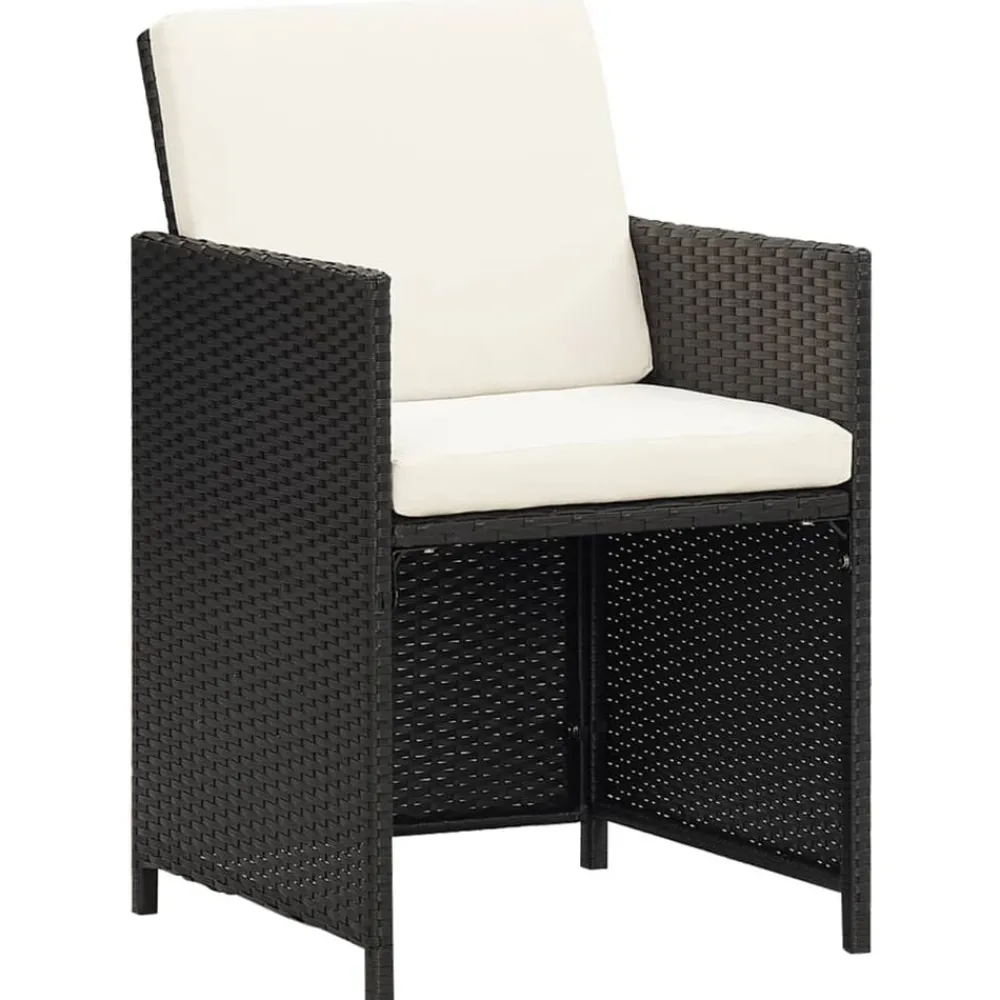 vidaXL Chaises de jardin lot de 4 Résine tressée Noir